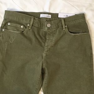 Green denim Loft boyfriend jeans